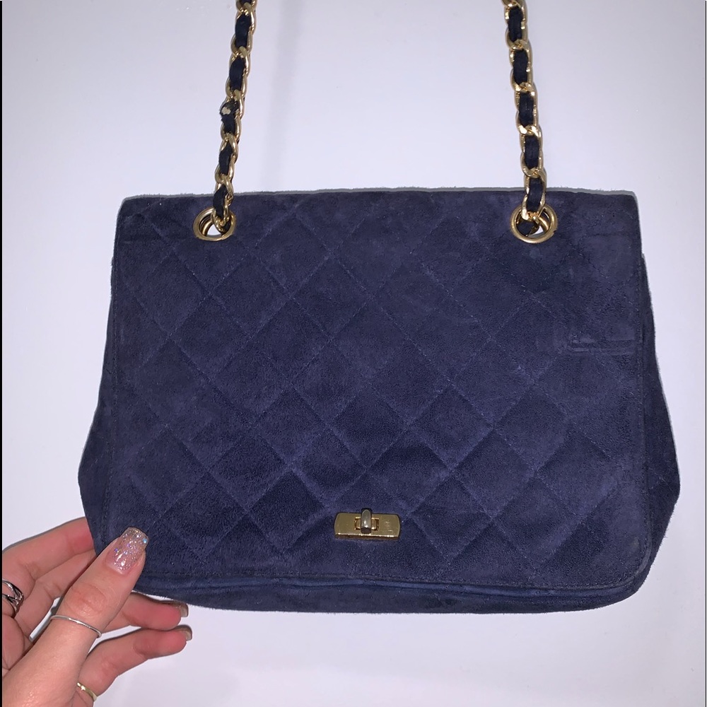 Navy blue handbag